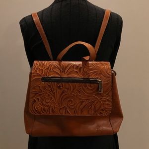 Molina Burnished Tooled Leather Adjustable Purse